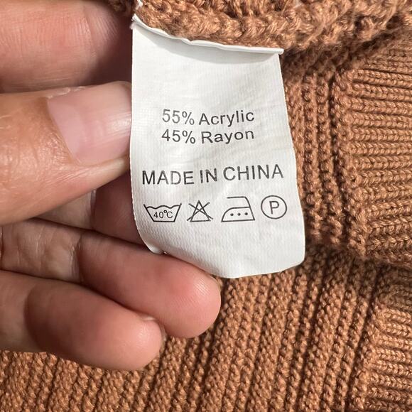 Anrabess Women's Brown Sweater Size S, with Gold Buttons  , long sleeve - Picture 9 of 9